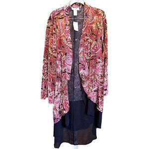 Aria A Lagenlook Asymmetrical Textured Tunic Top Kaftan Burnout Rayon Nylon